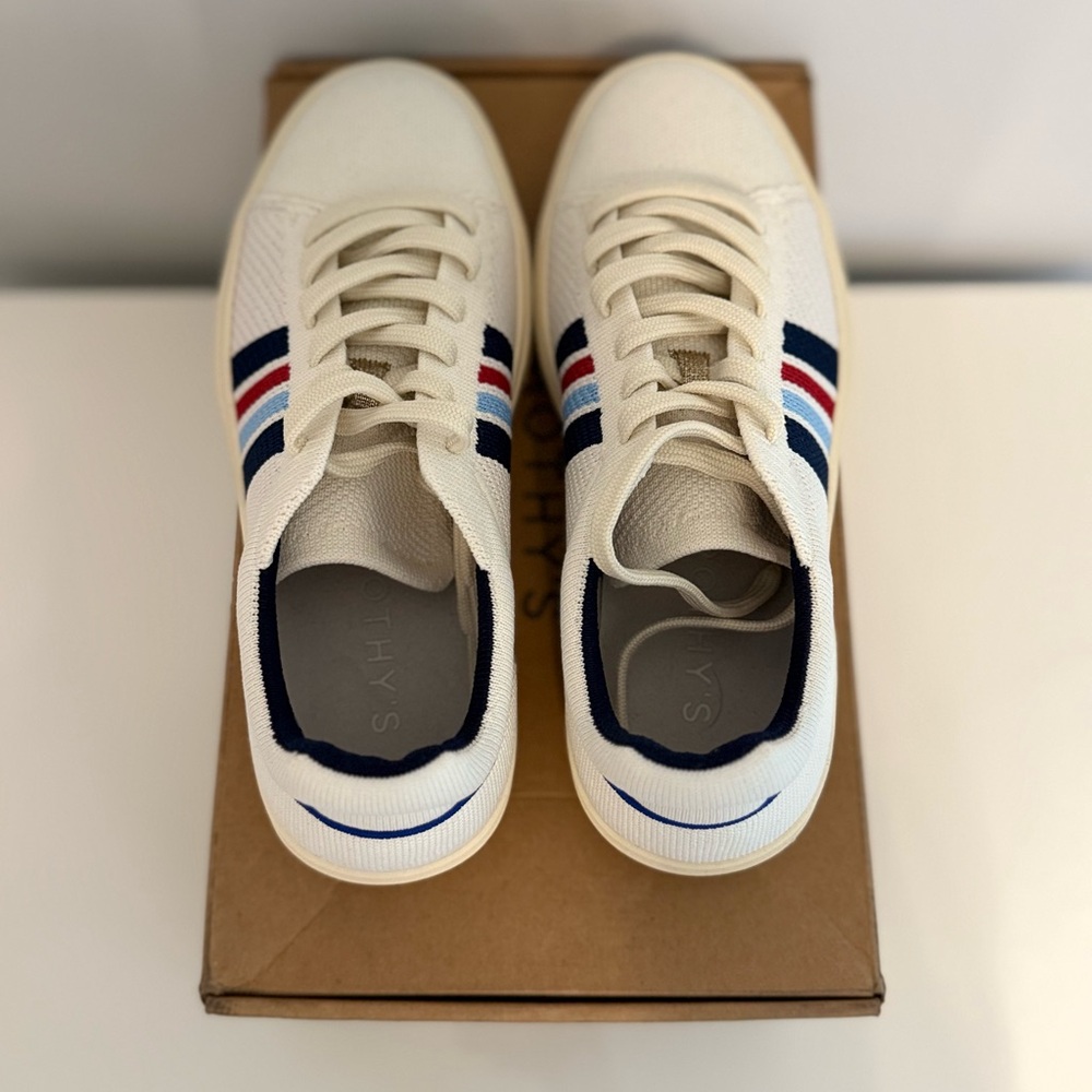 Rothy's Spirit Sneakers with Red and Blue Stripes - Picture 6 of 7